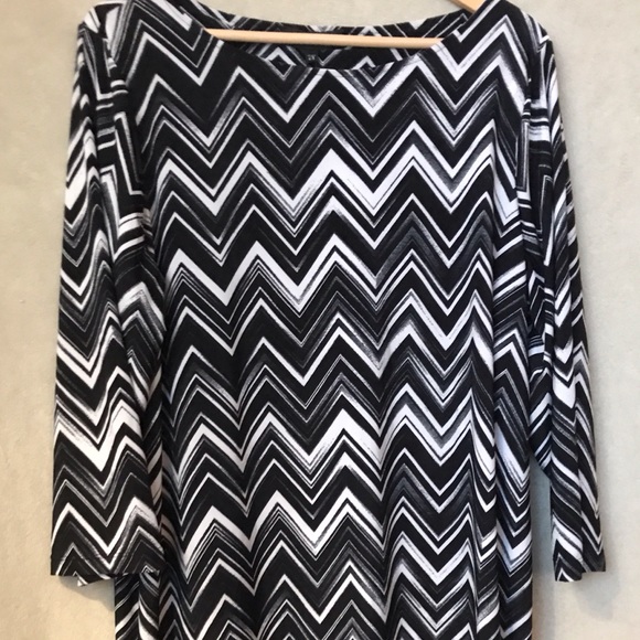 Tops | L Bisse Black White Chevron Tunicdress 2x | Poshmark